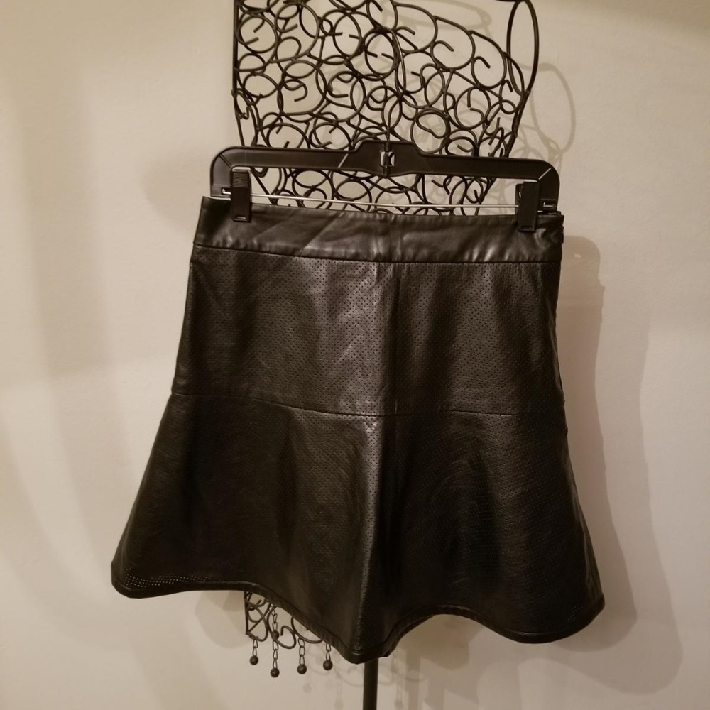 Ann Taylor faux leather flip skirt nwot